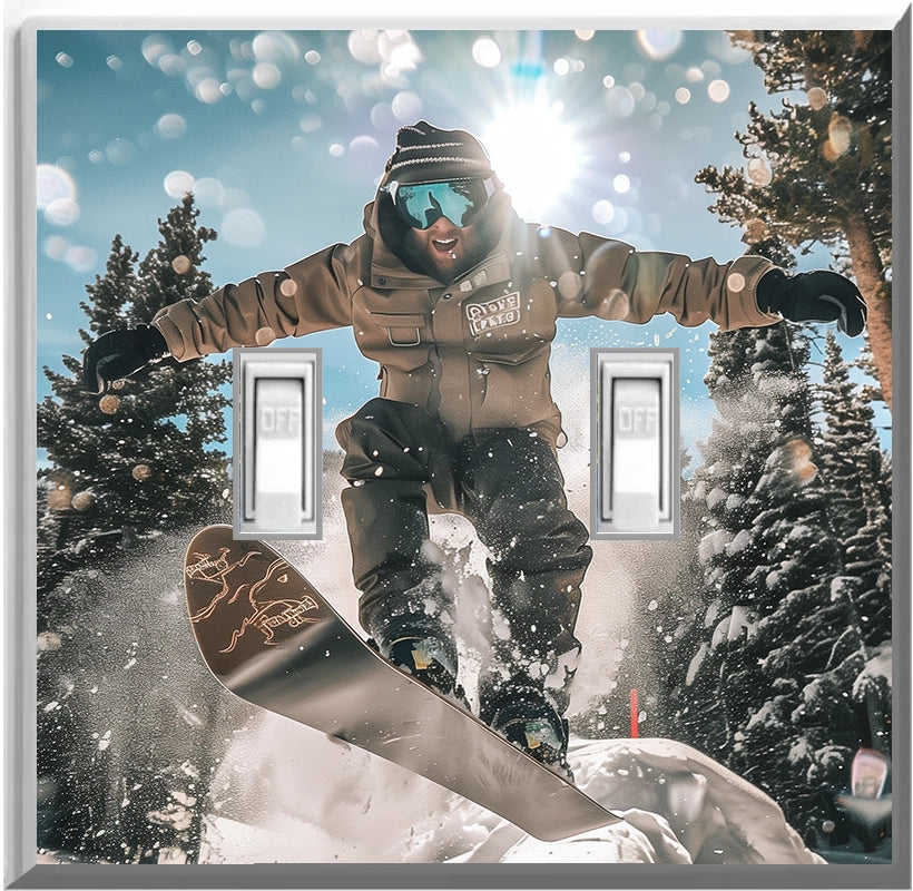 Snowboarding - Glow Covers Home Decor Night Light Wall Plate - Delight in the Light and See in the Dark