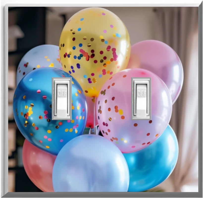 Globos de cumpleaños - Placa de luz de pared con luz nocturna para decoración del hogar con cubiertas luminosas - Deléitese con la luz y vea en la oscuridad