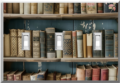 Bookshelf - Glow Covers Home Decor Night Light Wall Plate - Delight in the Light and See in the Dark