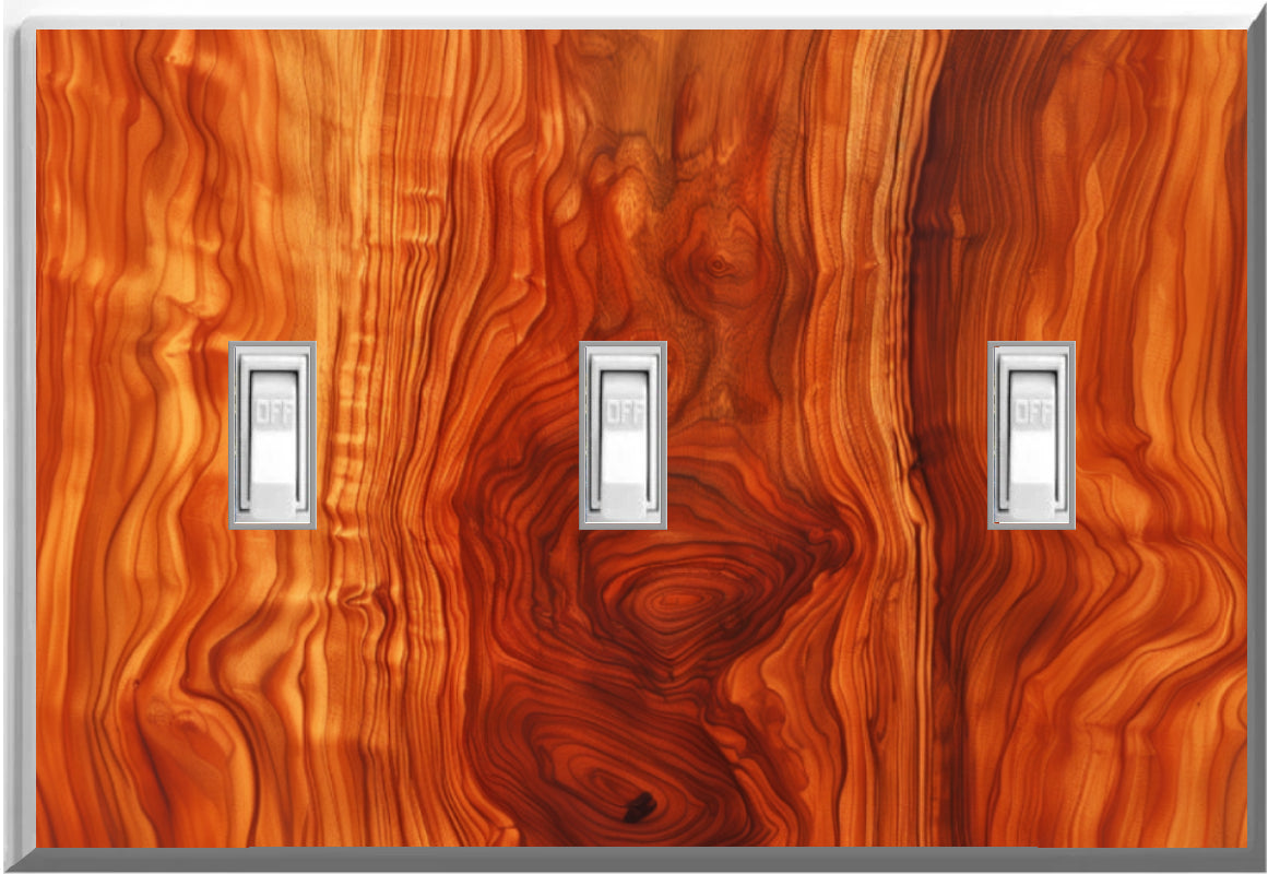 Cherry Wood - Glow Covers Home Decor Night Light Wall Plate - Delight in the Light and See in the Dark