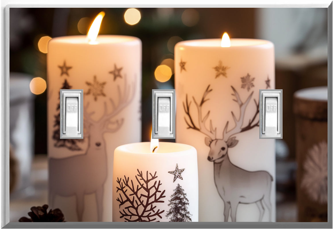 Bougies de Noël - Plaque murale pour veilleuse de décoration d'intérieur Glow Covers - Profitez de la lumière et voyez dans le noir