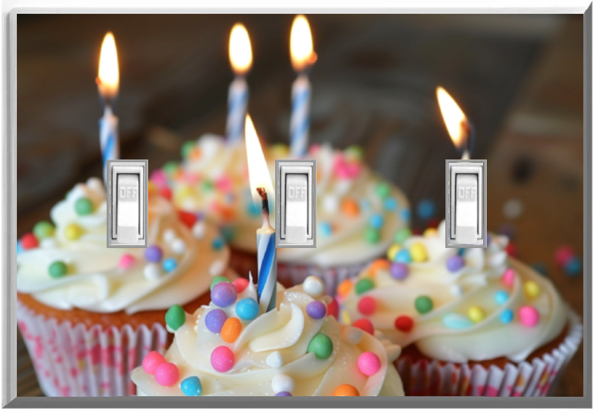 Placa de pared con luz nocturna para decoración del hogar con diseño de pastel de cumpleaños: deléitese con la luz y vea en la oscuridad