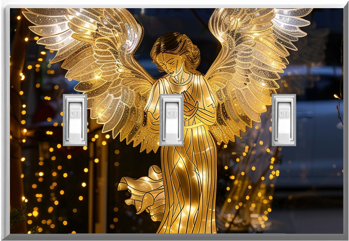 Ange de Noël électrique à LED - Plaque murale lumineuse décorative pour la maison - Profitez de la lumière et voyez dans le noir