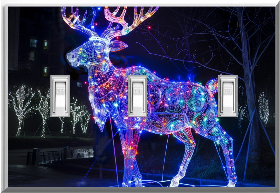 Electric LED Christmas Deer - Glow Covers Home Decor Night Light Wall Plate - Delight in the Light and See in the Dark