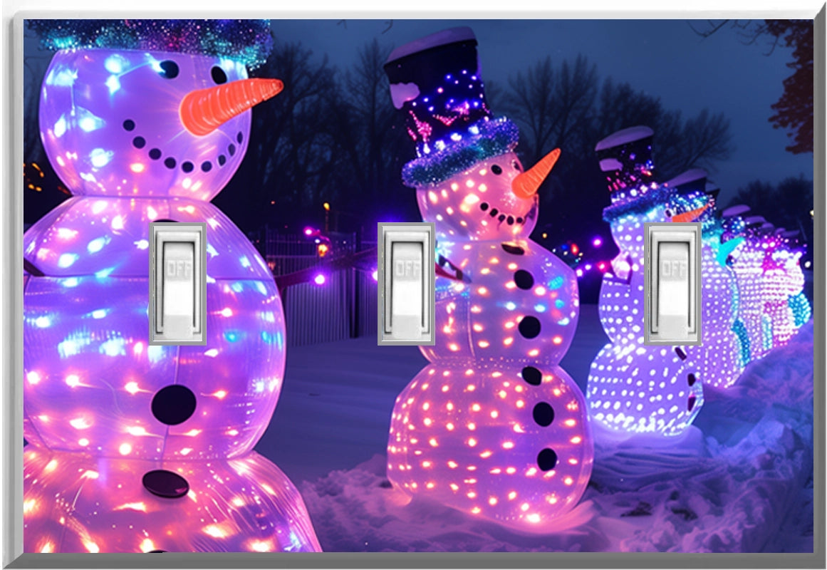 Electric Snowmen - Glow Covers Home Decor Night Light Wall Plate - Delight in the Light and See in the Dark