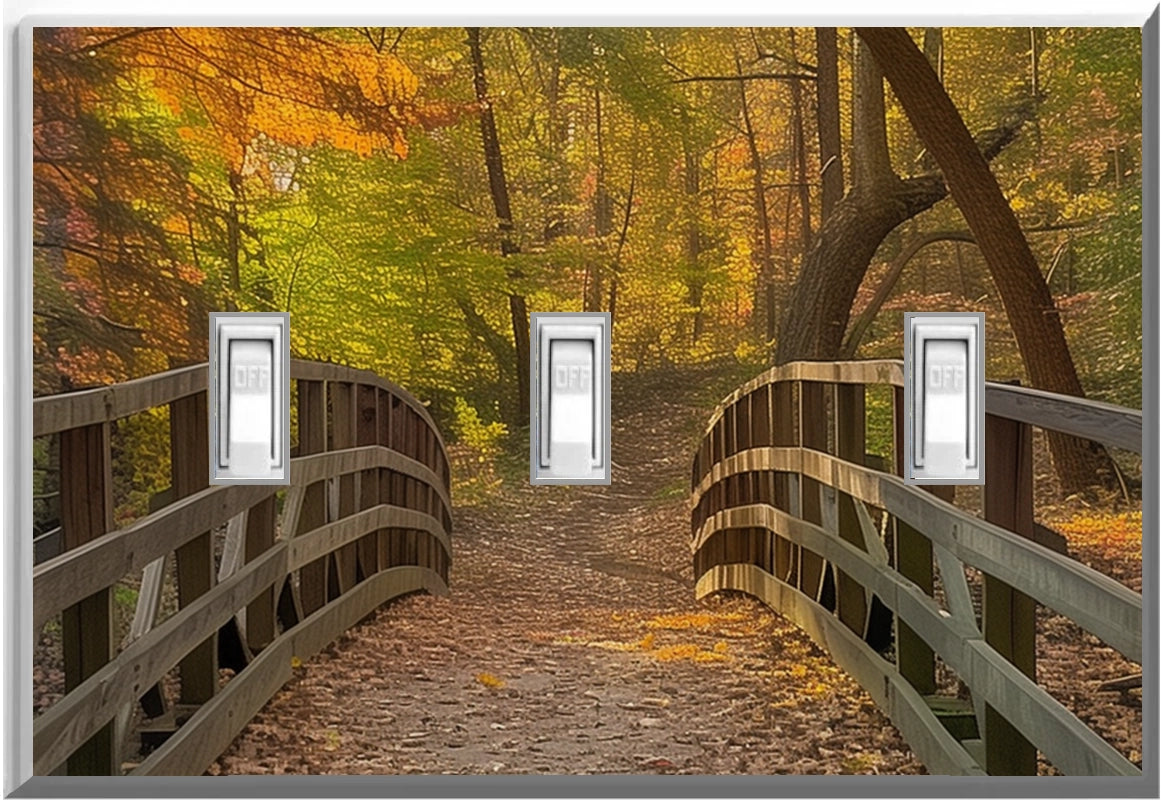 Escena de otoño: placa de pared con luz nocturna para decoración del hogar con cubiertas luminosas: deléitese con la luz y vea en la oscuridad