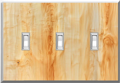 Maple wood design on a Glow Covers Home Decor Night Light Wall Plate - Delight in the Light and See in the Dark