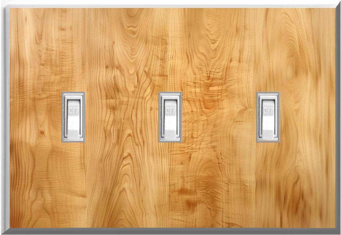 Oak wood design on a Glow Covers Home Decor Night Light Wall Plate - Delight in the Light and See in the Dark