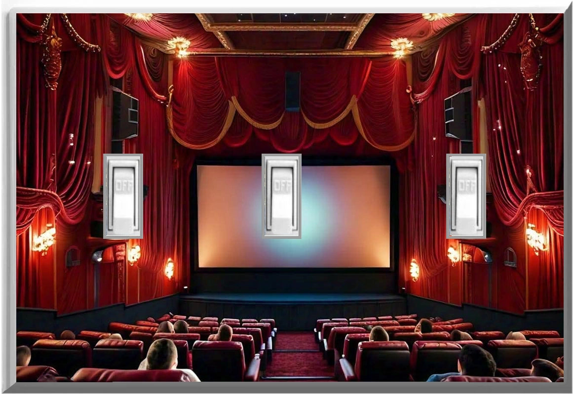 Movie Theater - Glow Covers Home Decor Night Light Wall Plate - Delight in the Light and See in the Dark