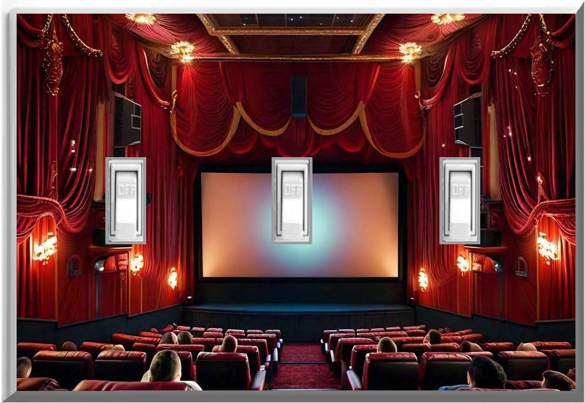 Movie Theater - Glow Covers Home Decor Night Light Wall Plate - Delight in the Light and See in the Dark