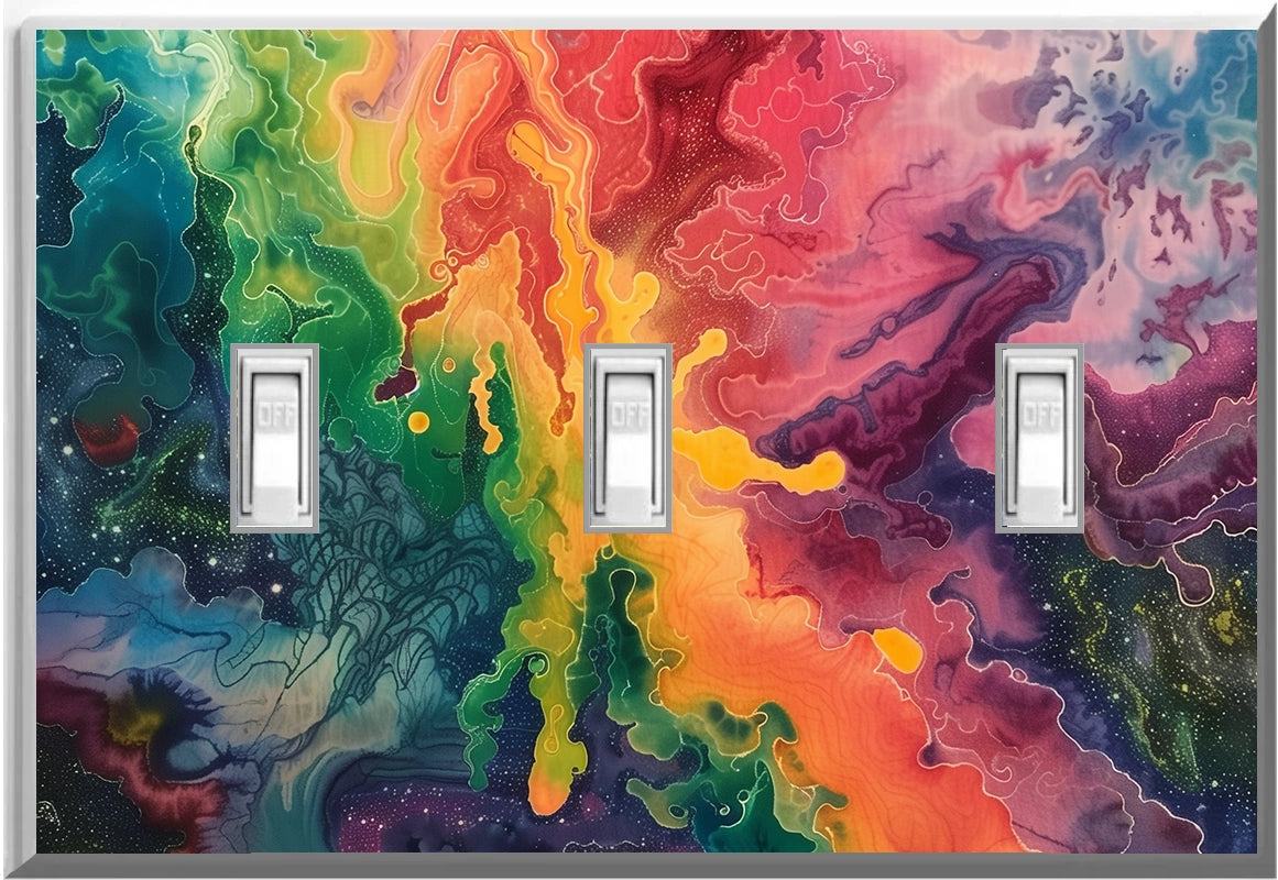 Placa de pared con luz nocturna para decoración del hogar con diseño de Rainbow Rock: deléitese con la luz y vea en la oscuridad