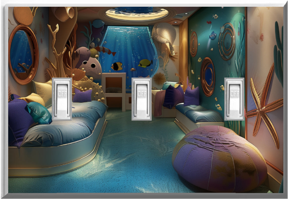 Under the Sea - Glow Covers Home Decor Night Light Wall Plate - Delight in the Light and See in the Dark