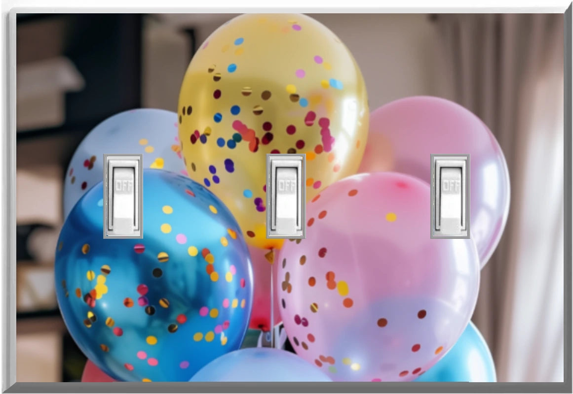 Globos de cumpleaños - Placa de luz de pared con luz nocturna para decoración del hogar con cubiertas luminosas - Deléitese con la luz y vea en la oscuridad