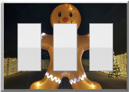 Electric Inflatable LED Gingerbread Man - Glow Covers Home Decor Night Light Wall Plate - Delight in the Light and See in the Dark