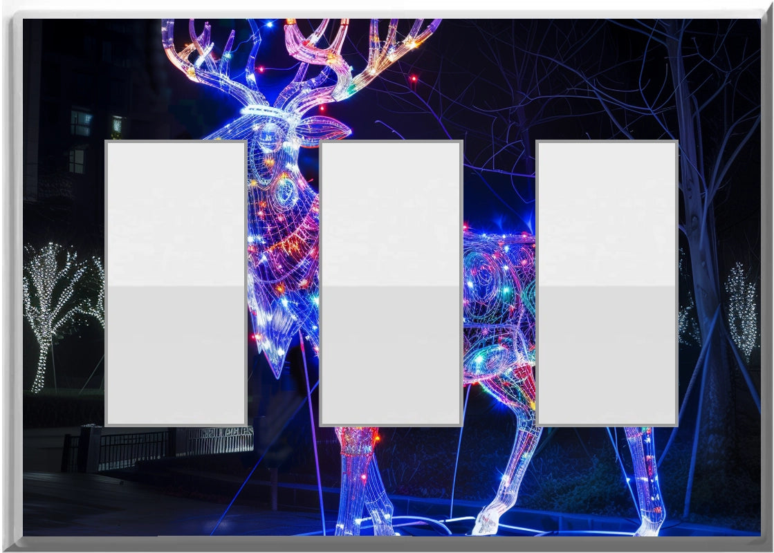 Electric LED Christmas Deer - Glow Covers Home Decor Night Light Wall Plate - Delight in the Light and See in the Dark