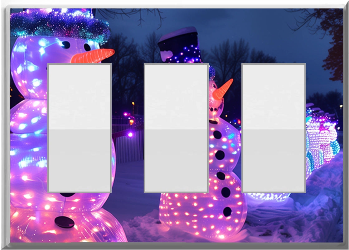 Electric Snowmen - Glow Covers Home Decor Night Light Wall Plate - Delight in the Light and See in the Dark