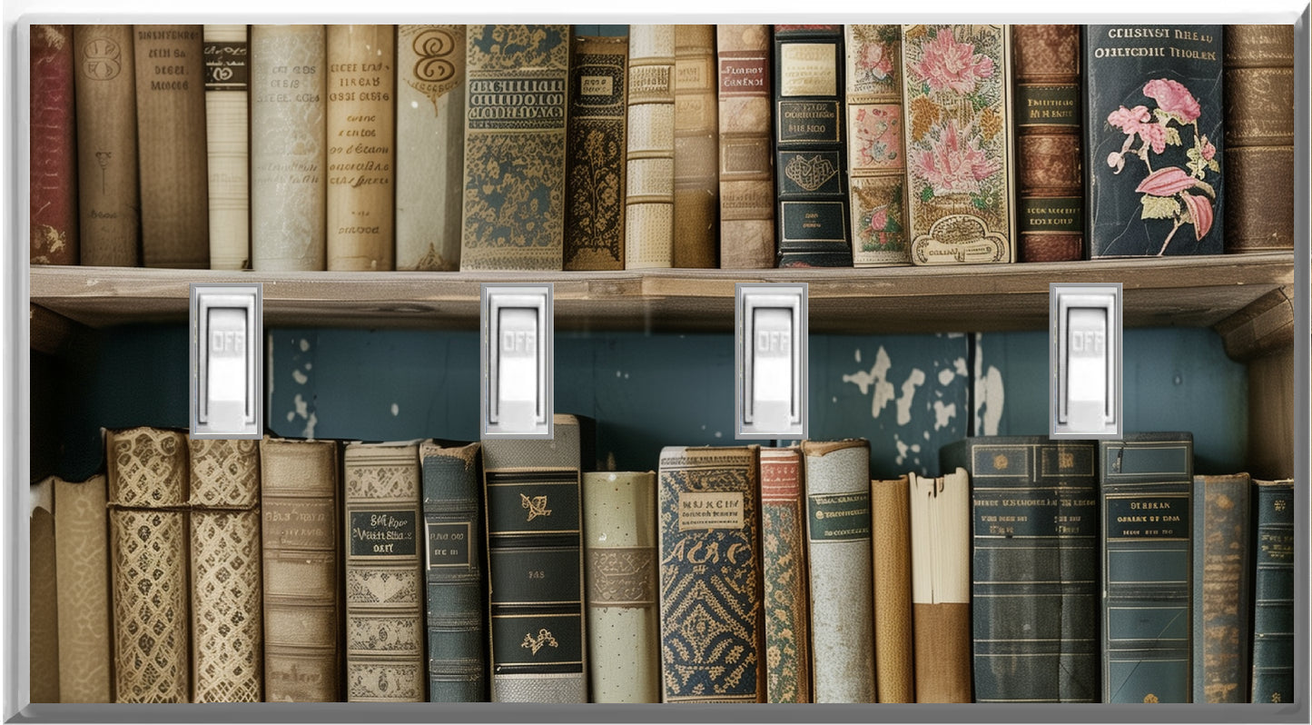 Bookshelf - Glow Covers Home Decor Night Light Wall Plate - Delight in the Light and See in the Dark