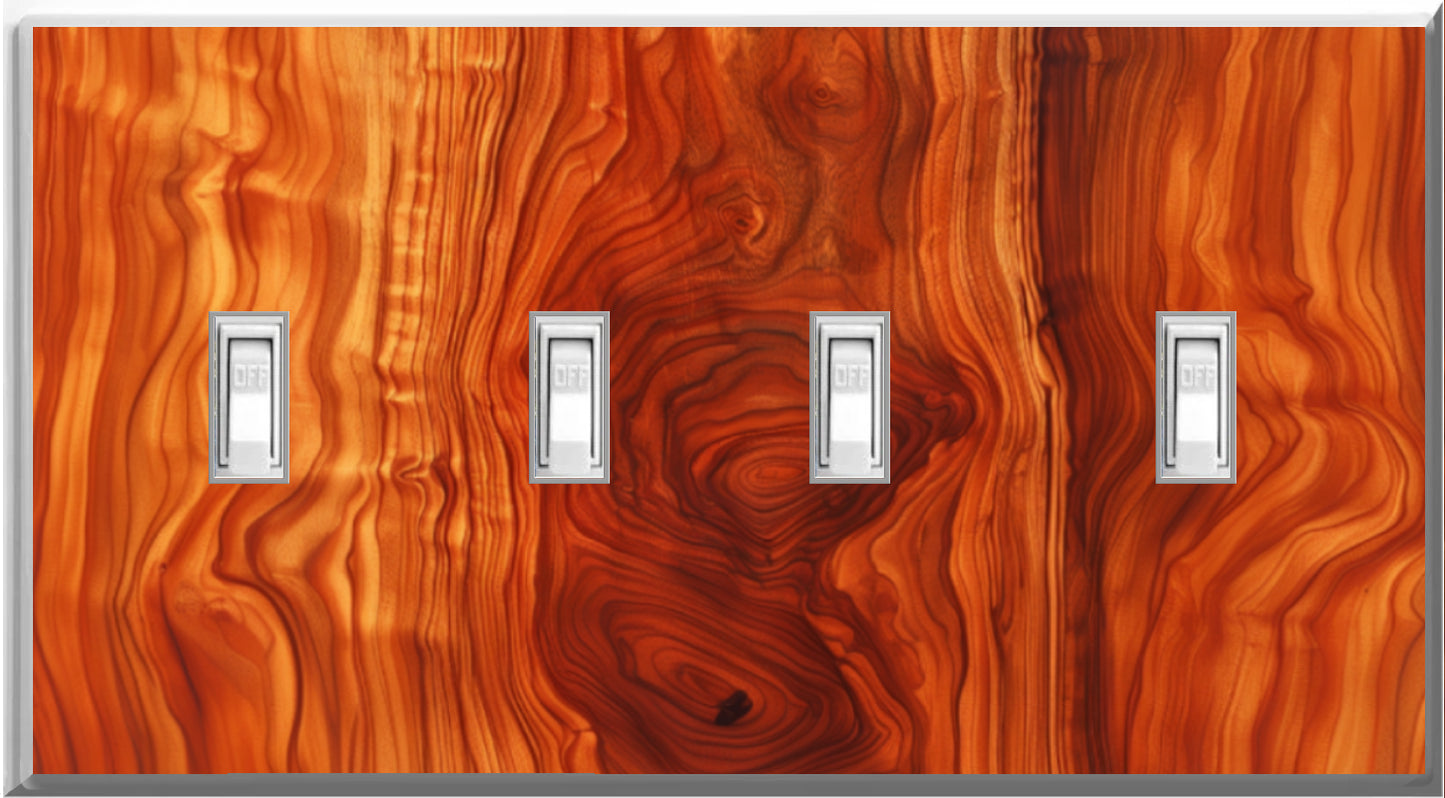 Cherry Wood - Glow Covers Home Decor Night Light Wall Plate - Delight in the Light and See in the Dark