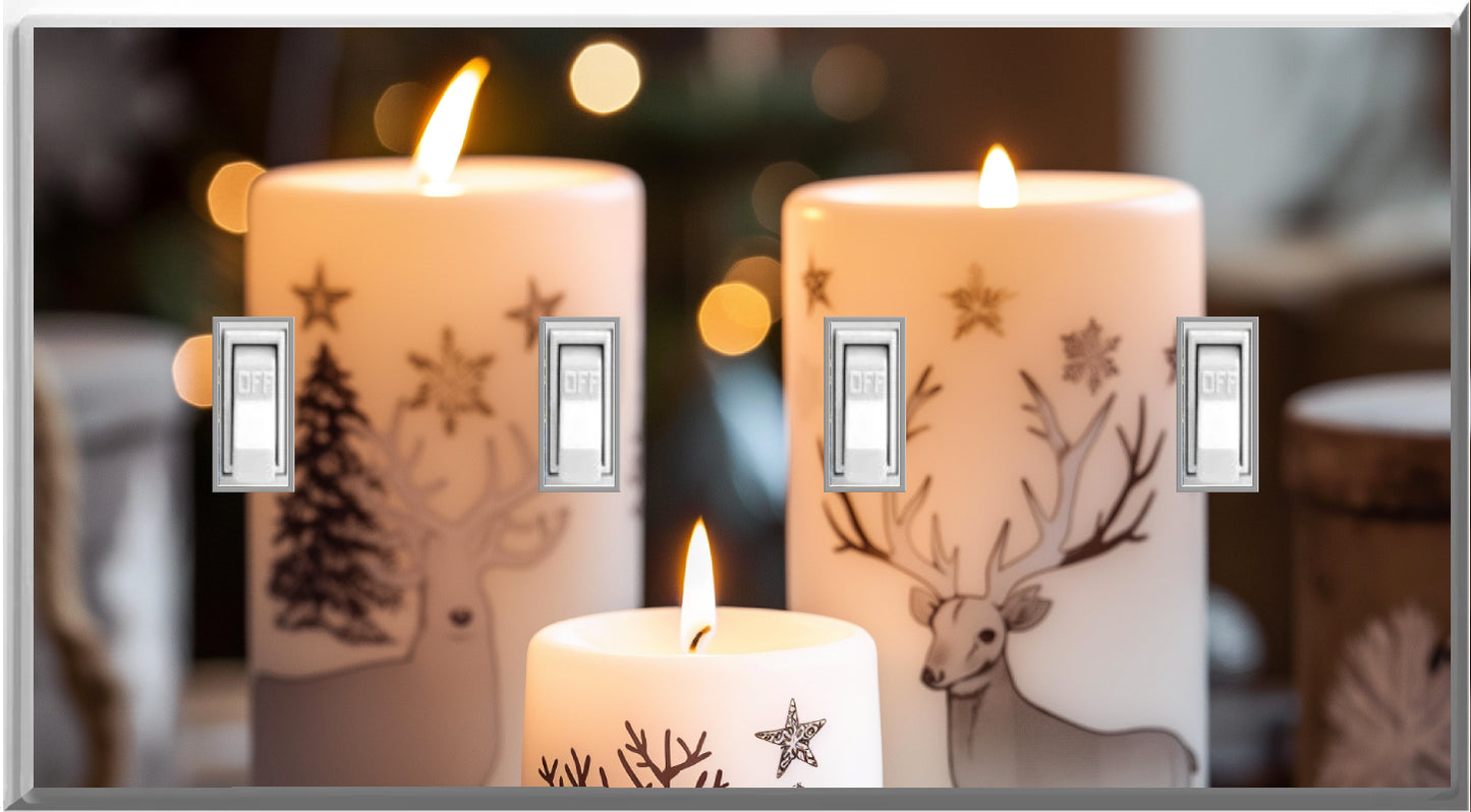 Bougies de Noël - Plaque murale pour veilleuse de décoration d'intérieur Glow Covers - Profitez de la lumière et voyez dans le noir