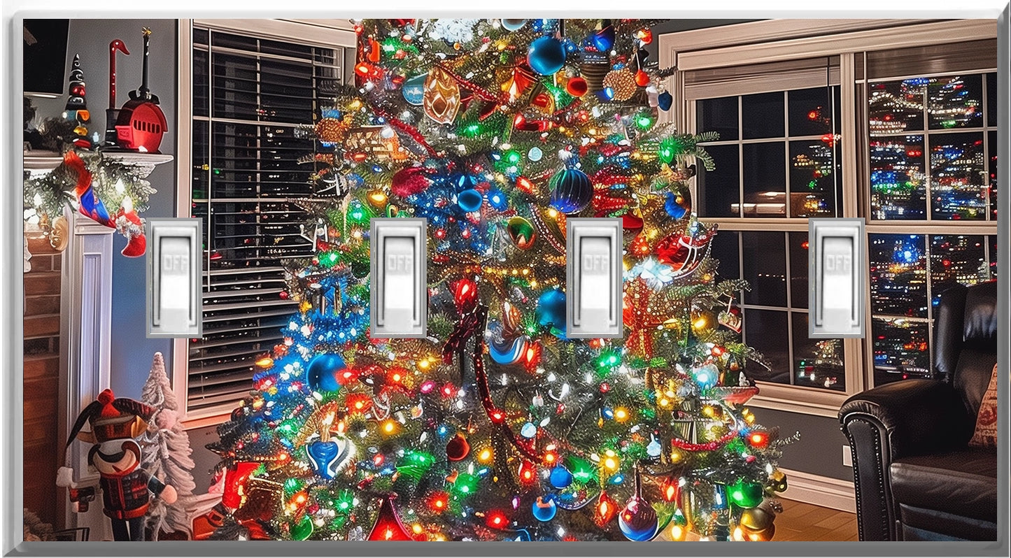 Christmas Tree with LED design on a Glow Covers Home Decor Night Light Wall Plate - Delight in the Light and See in the Dark