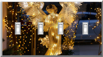 Ange de Noël électrique à LED - Plaque murale lumineuse décorative pour la maison - Profitez de la lumière et voyez dans le noir