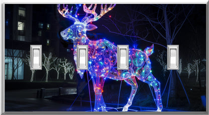 Electric LED Christmas Deer - Glow Covers Home Decor Night Light Wall Plate - Delight in the Light and See in the Dark