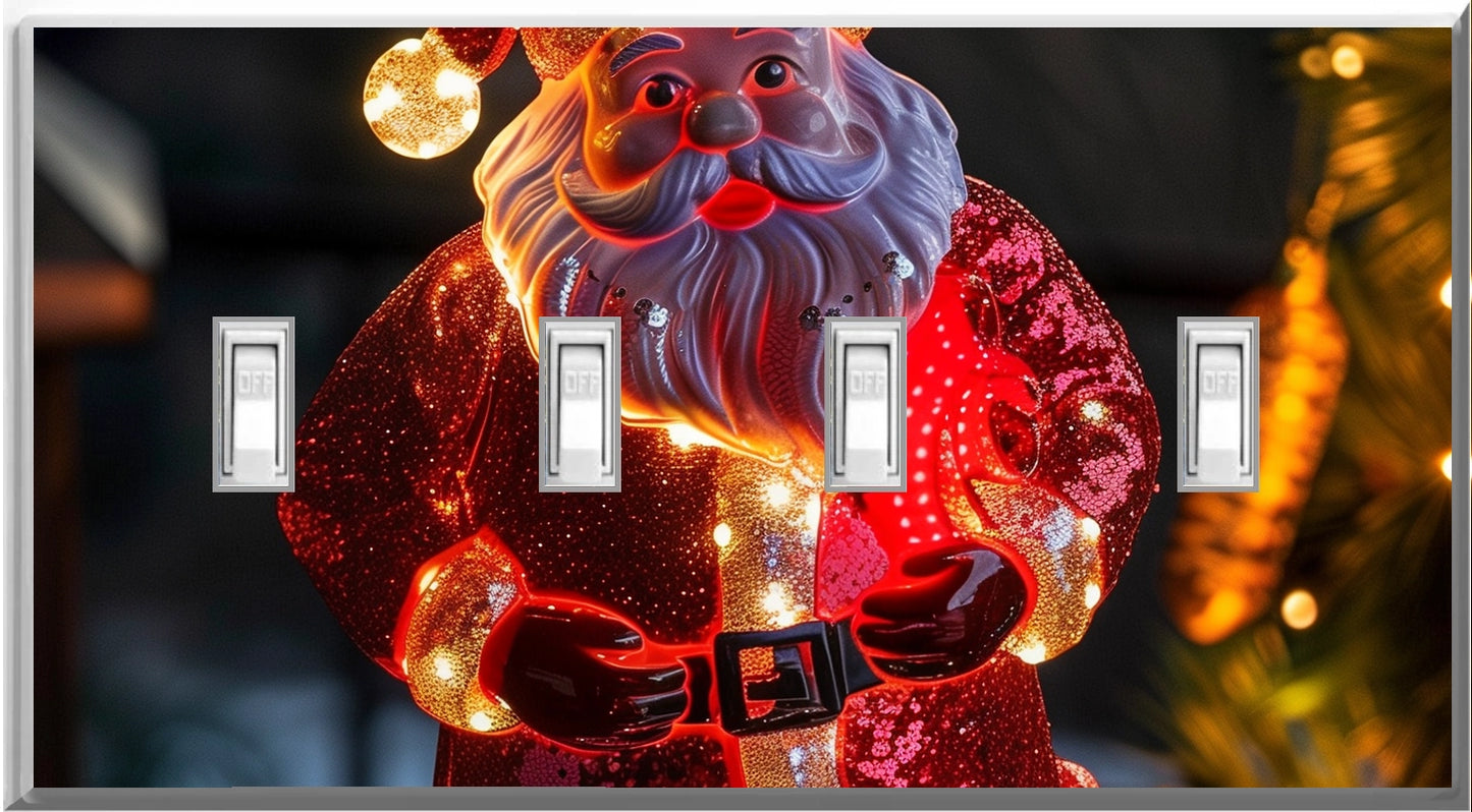 Electric LED Santa Claus - Glow Covers Home Decor Night Light Wall Plate - Delight in the Light and See in the Dark