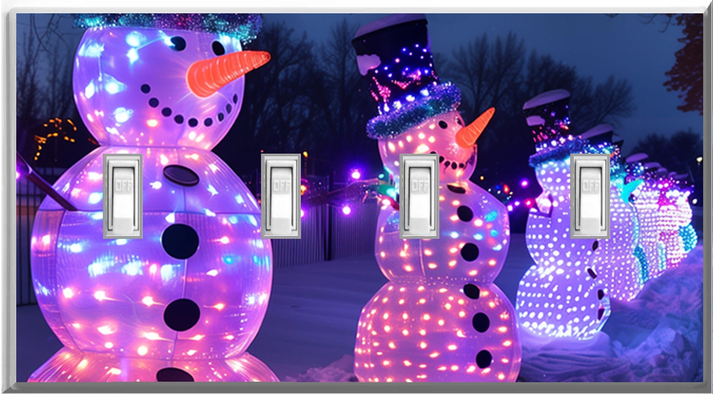 Electric Snowmen - Glow Covers Home Decor Night Light Wall Plate - Delight in the Light and See in the Dark