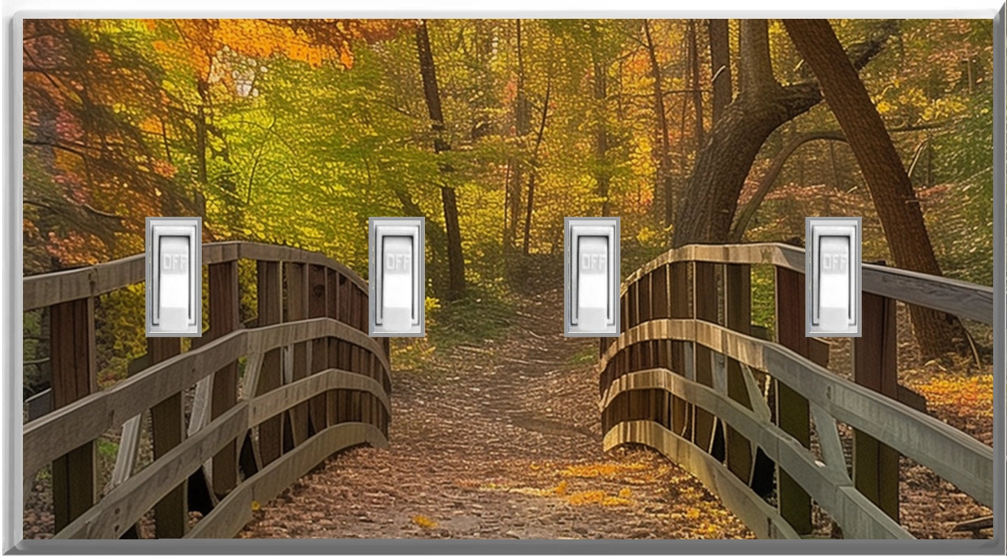 Escena de otoño: placa de pared con luz nocturna para decoración del hogar con cubiertas luminosas: deléitese con la luz y vea en la oscuridad