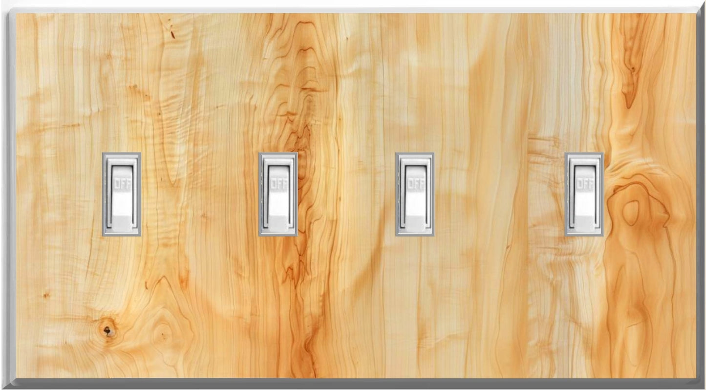 Maple wood design on a Glow Covers Home Decor Night Light Wall Plate - Delight in the Light and See in the Dark