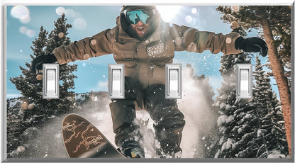 Snowboarding - Glow Covers Home Decor Night Light Wall Plate - Delight in the Light and See in the Dark