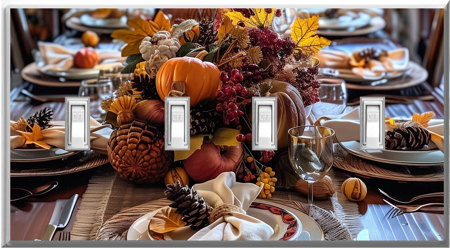 Table de Thanksgiving - Plaque murale pour veilleuse de décoration d'intérieur Glow Covers - Profitez de la lumière et voyez dans le noir