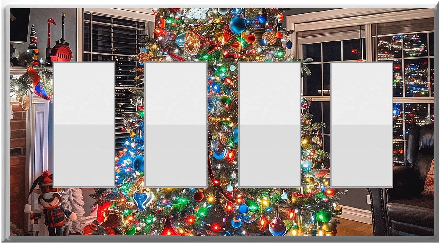 Christmas Tree with LED design on a Glow Covers Home Decor Night Light Wall Plate - Delight in the Light and See in the Dark