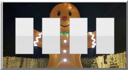 Electric Inflatable LED Gingerbread Man - Glow Covers Home Decor Night Light Wall Plate - Delight in the Light and See in the Dark