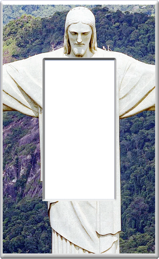 Christ the Redeemer Statue in Brazil - Glow Covers Home Decor Night Light Wall Plate - Delight in the Light and See in the Dark