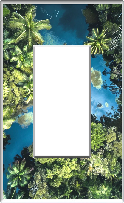 Forêt amazonienne - Plaque murale pour veilleuse de décoration d'intérieur Glow Covers - Profitez de la lumière et voyez dans le noir