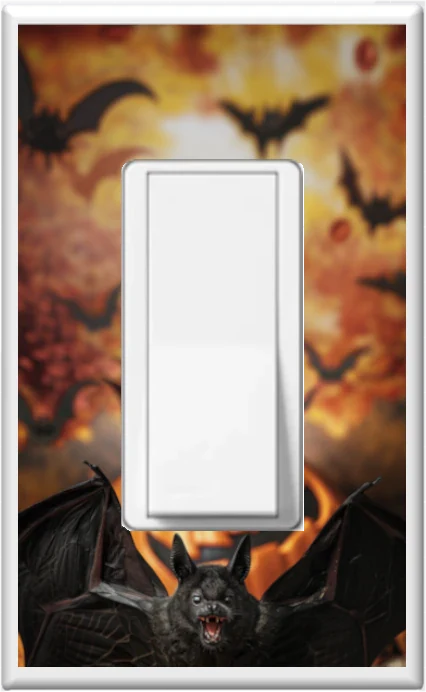 Halloween Bats - Glow Covers Home Decor Night Light Wall Plate - Delight in the Light and See in the Dark