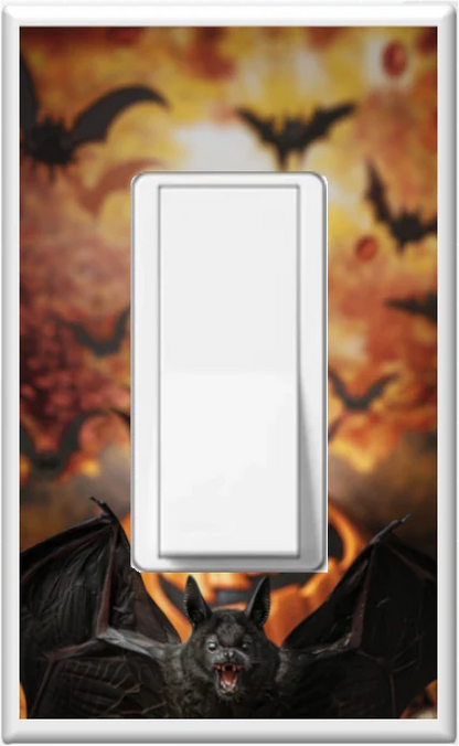 Halloween Bats - Glow Covers Home Decor Night Light Wall Plate - Delight in the Light and See in the Dark