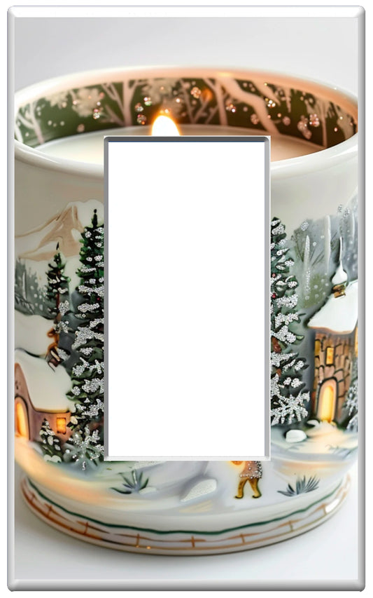 Candle Design on a Glow Covers Home Decor Night Light Wall Plate - Delight in the Light and See in the Dark