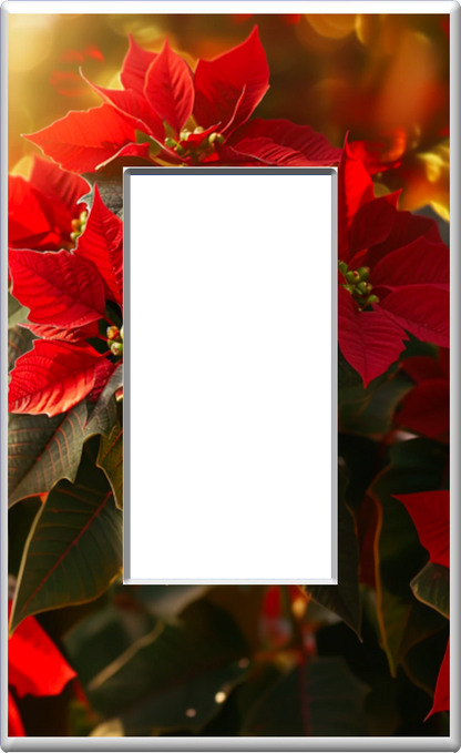 Poinsettias de Noël - Plaque murale pour veilleuse de décoration d'intérieur Glow Covers - Profitez de la lumière et voyez dans le noir