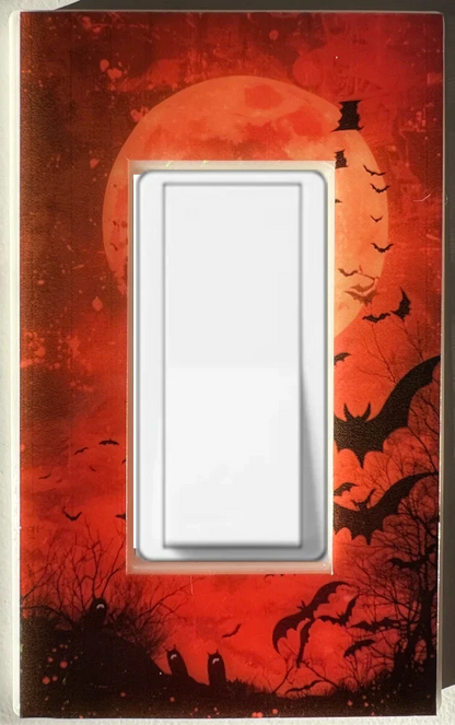 Placa de pared con luz nocturna para decoración del hogar con diseño de noche de Halloween: deléitese con la luz y vea en la oscuridad