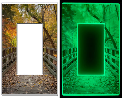 Escena de otoño: placa de pared con luz nocturna para decoración del hogar con cubiertas luminosas: deléitese con la luz y vea en la oscuridad