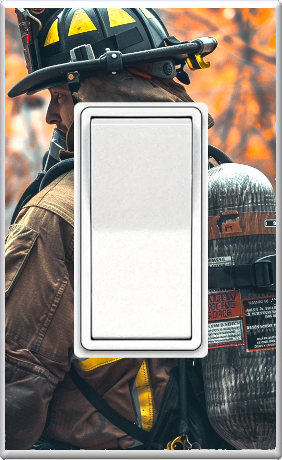 "We've got the Firefighters' back" Wildfire Relief Wall Plates that are Flame-resistant and Glow-in-the-dark