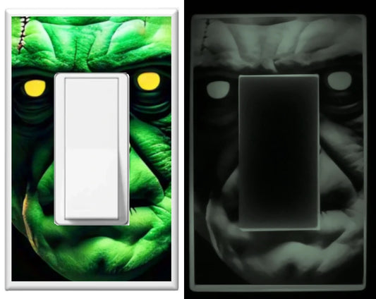 Halloween Frankenstein - Plaque murale lumineuse décorative pour la maison Glow Covers - Profitez de la lumière et voyez dans le noir