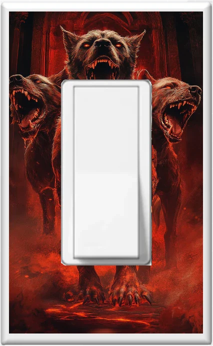 Halloween Hounds from Hades - Glow Covers Home Decor Night Light Wall Plate - Delight in the Light and See in the Dark