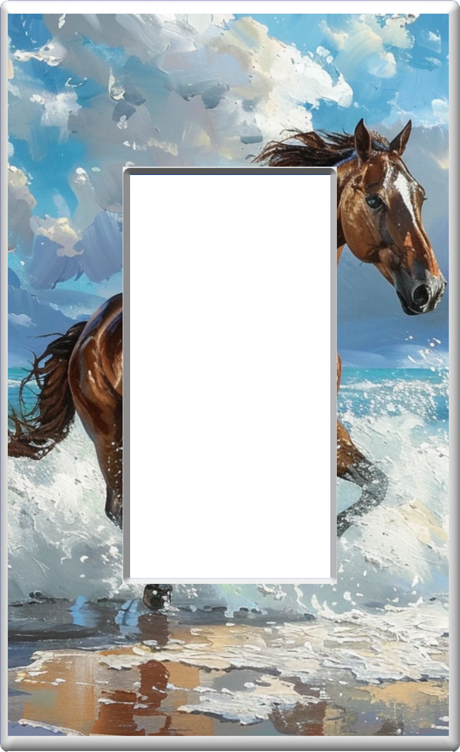 Horse Running on the Beach - Glow Covers Home Decor Night Light Wall Plate - Delight in the Light and See in the Dark