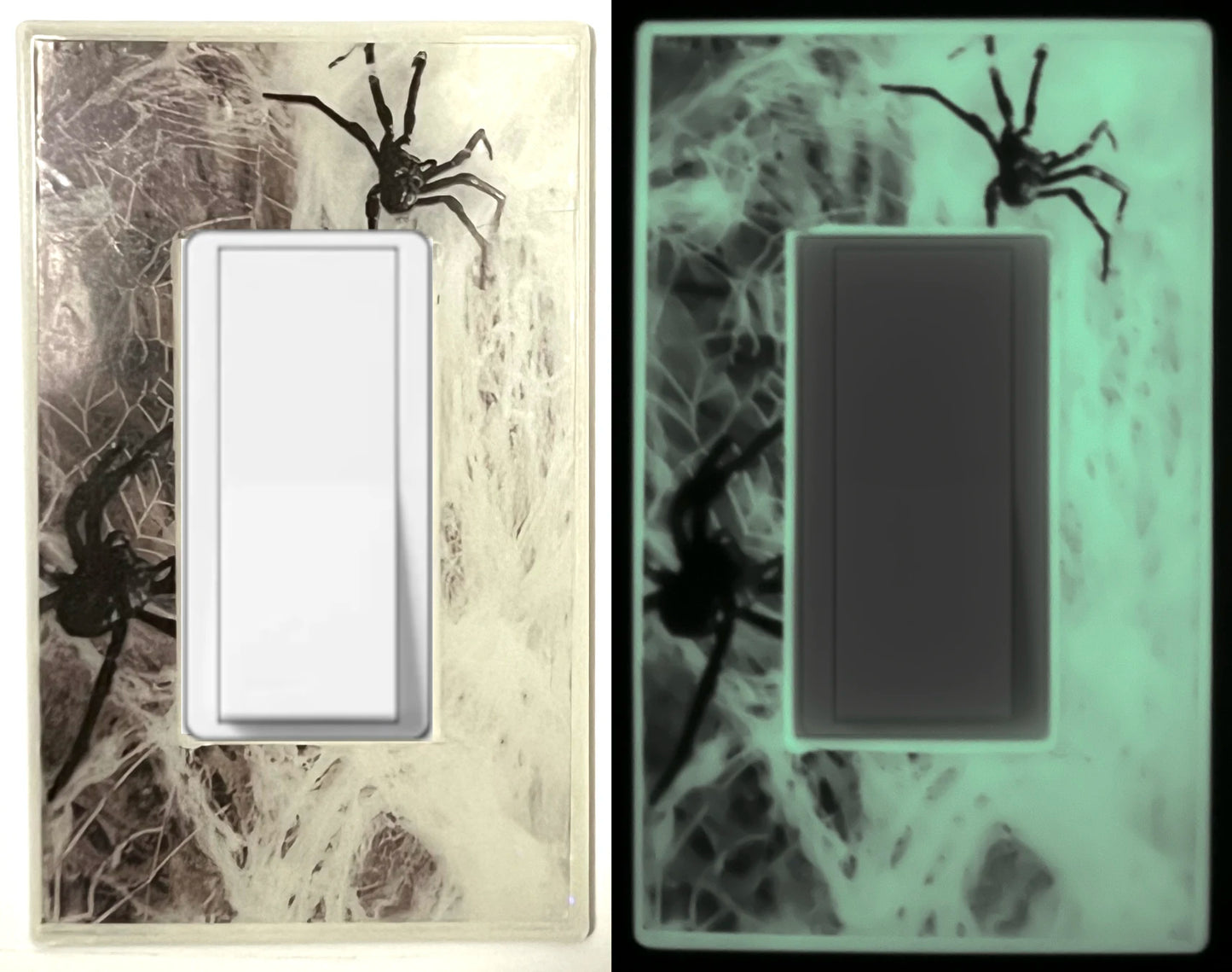 Arañas de Halloween: placa de luz de noche para pared con cubierta luminosa para decoración del hogar: deléitese con la luz y vea en la oscuridad