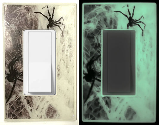 Araignées d'Halloween - Plaque murale lumineuse décorative pour la maison Glow Covers - Profitez de la lumière et voyez dans le noir