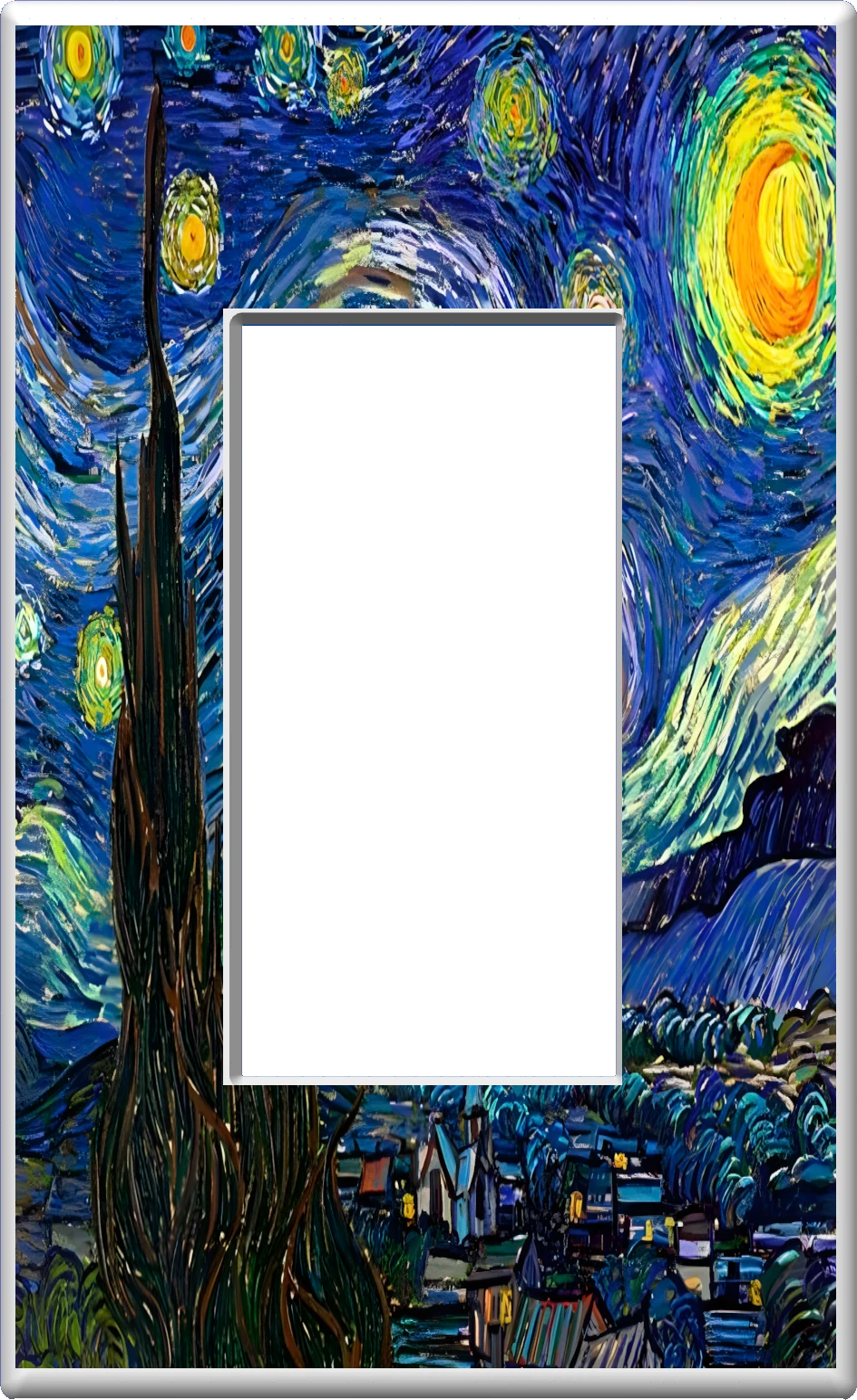 La Nuit étoilée de Vincent Van Gogh - Plaque murale pour veilleuse de décoration d'intérieur Glow Covers - Profitez de la lumière et voyez dans le noir