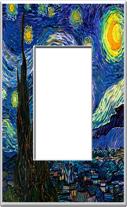 La Nuit étoilée de Vincent Van Gogh - Plaque murale pour veilleuse de décoration d'intérieur Glow Covers - Profitez de la lumière et voyez dans le noir